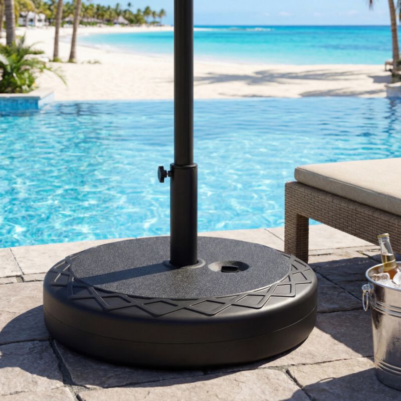 Fillable Umbrella Base 90 LBS Heavy Duty Sand Filled Round Market Umbrella Stand image number 1