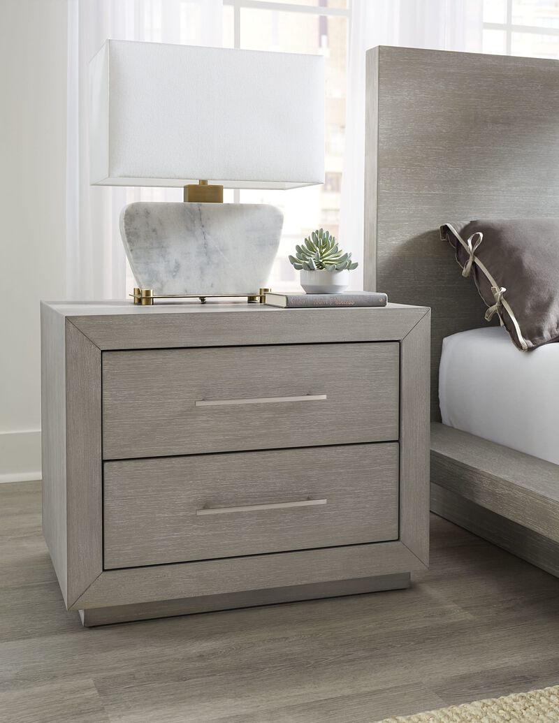 Melbourne Two Drawer Nightstand with USB in Mineral