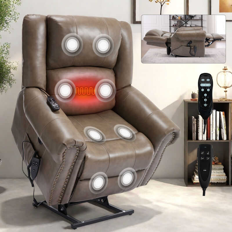 Mondawe Power Lift Recliner Chair Heat Massage, Heavy Duty Motion Mechanism with USB Ports image number 1