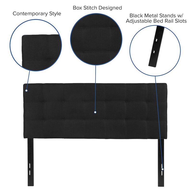 Flash Furniture Tufted Upholstered Full Size Headboard in Black Fabric image number 2