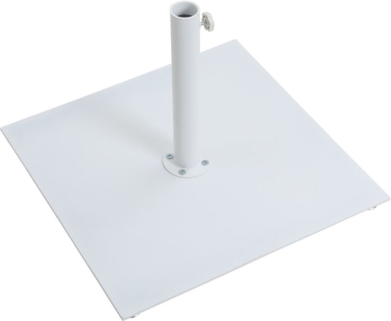 Meridian Furniture Fiji Grey Fabric / Matte White Aluminum Patio Umbrella with Base Sets