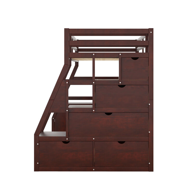 Merax Loft Bed with 7 Drawers and Desk