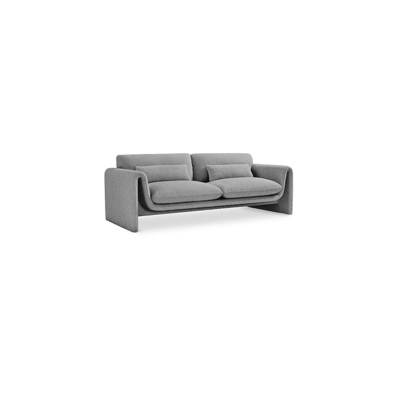 Meridian Furniture Stylus Grey Boucle Fabric Sofa