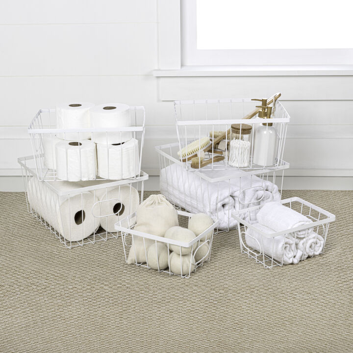 Camden Vintage Industrial Handmade Wire Metal Nesting Storage Baskets