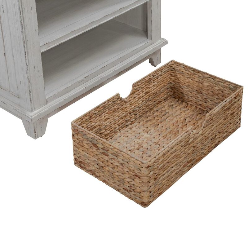 Liberty Furniture Bedside Chest with AC USB Charging Station Cottage - White & Tobacco Wood image number 8
