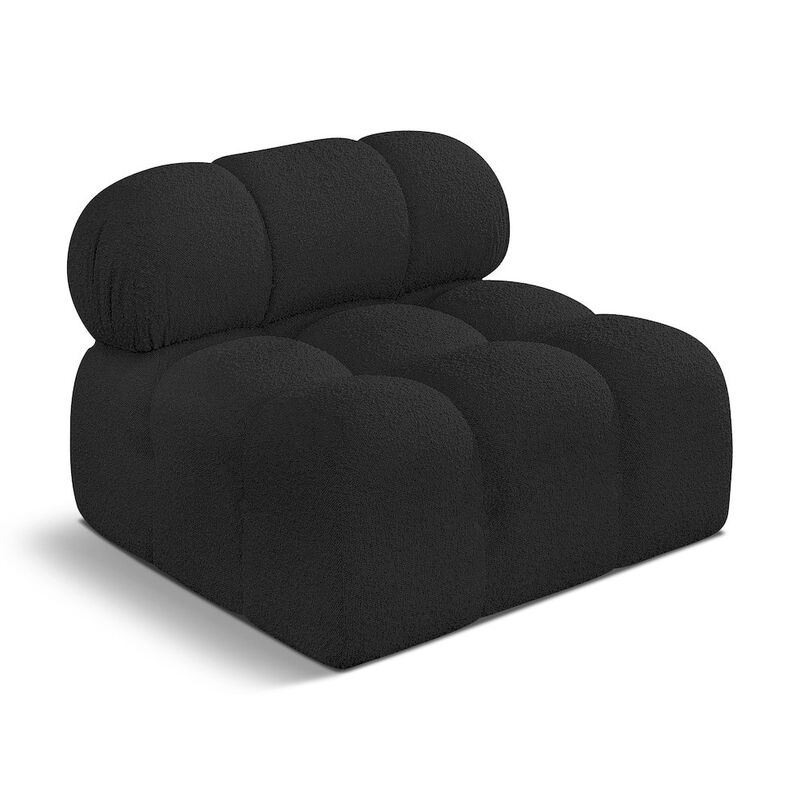 Meridian Furniture Ames Black Boucle Fabric Armless