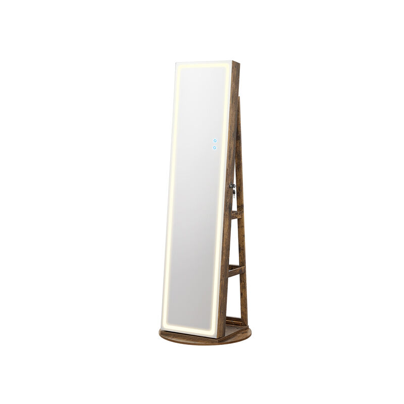 LED Mirror Jewelry Cabinet with Stand for Elegant and Functional Storage image number 0