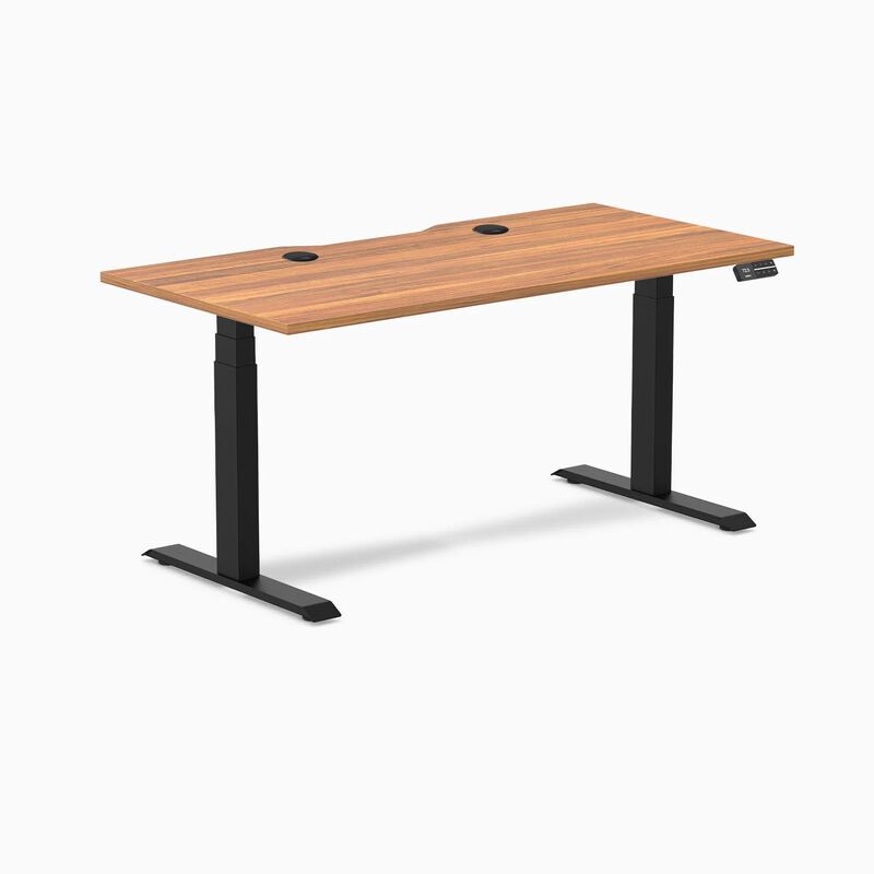 Desky Dual Scalloped Laminate Sit Stand Desk image number 0