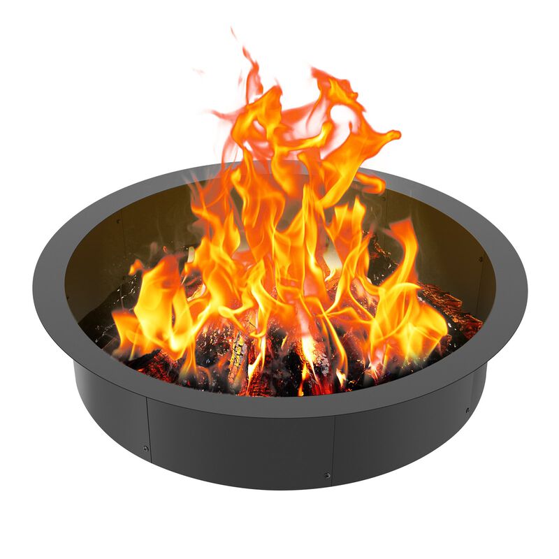 Campfire Ring – Round Outer Steel Fire Pit Liner, Ideal for DIY Firepit Builds on Patios, Lawns or Gardens