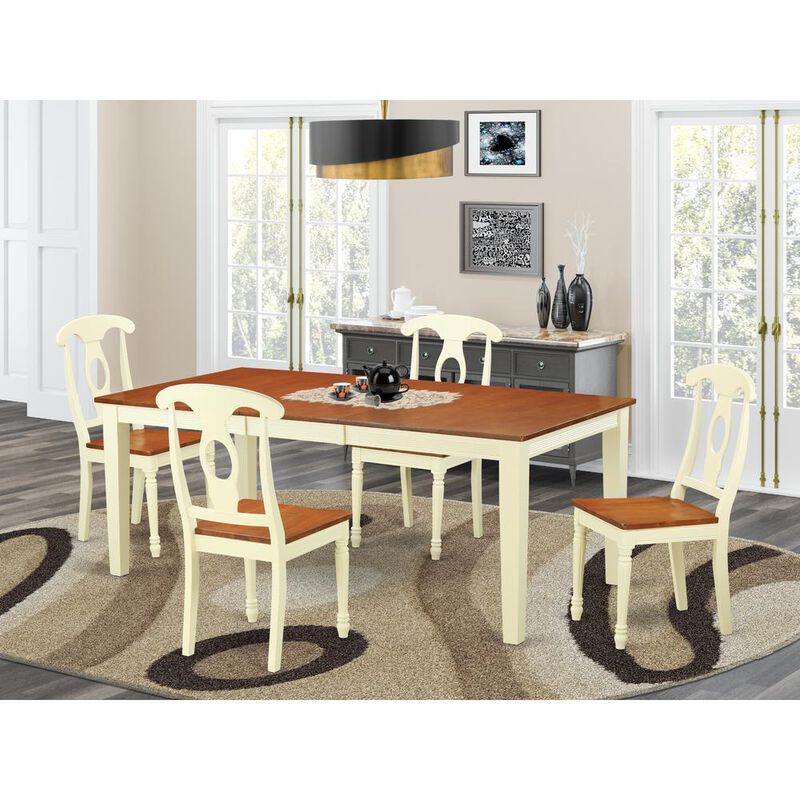 East West Furniture 5  Pc  Table  set  for  4-Kitchen  dinette  Table  and  4  Kitchen  Chairs