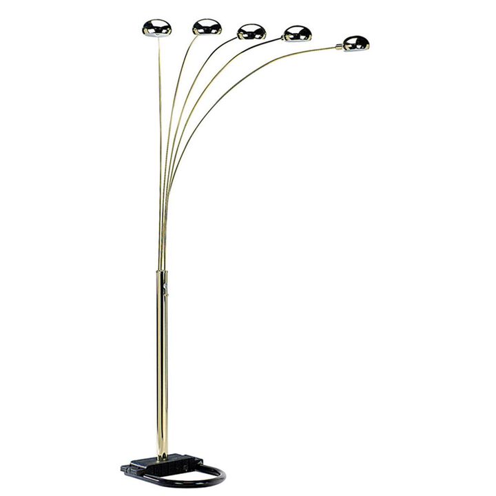 Ore Furniture  84 in. 5 Arms Arch Floor Lamp  Polish Brass