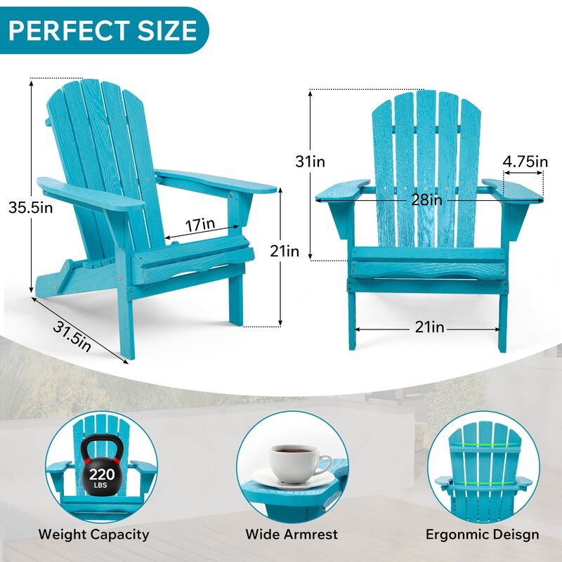 Hivvago Embossed Wood Adirondack Chair image number 2
