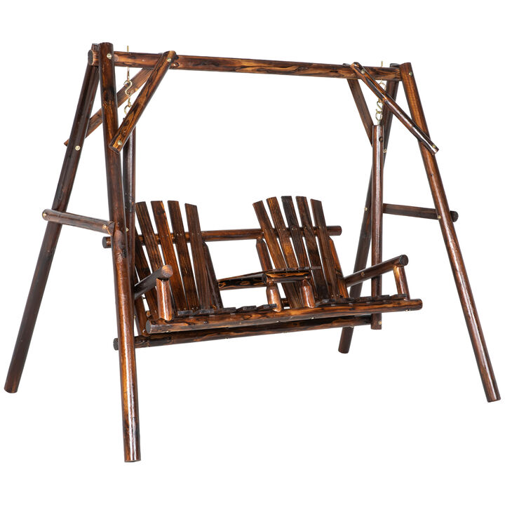 Hivvago Porch Swing with Stand and Table for Outdoor Use