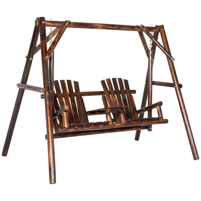 Hivvago Porch Swing with Stand and Table for Outdoor Use image number 0