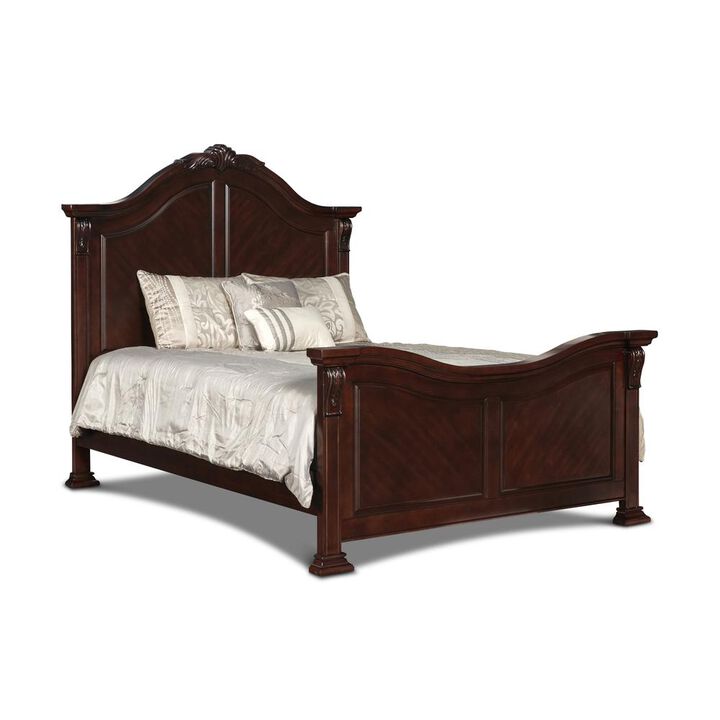 New Classic Furniture Furniture Emilie Traditional Solid Wood Bed in Brown