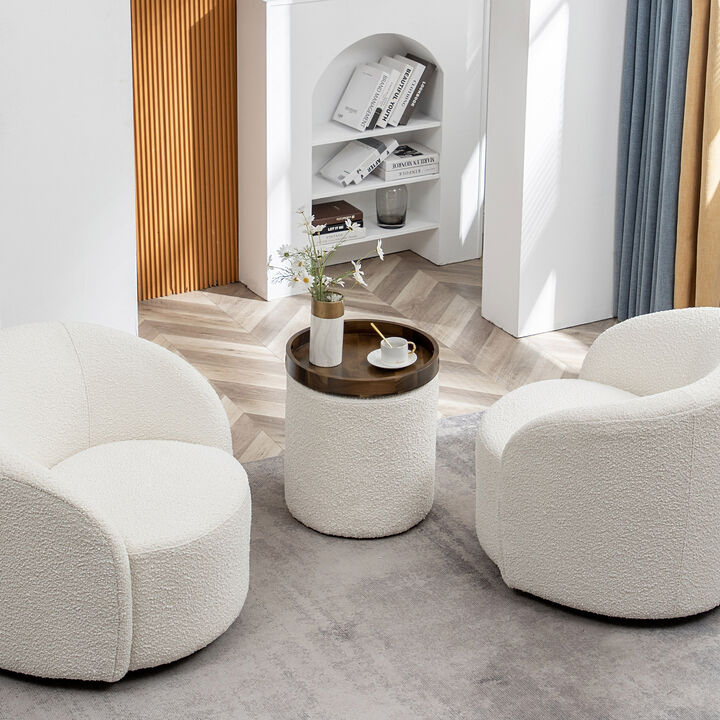 Elof 18in Wide Round Ottoman Footrest