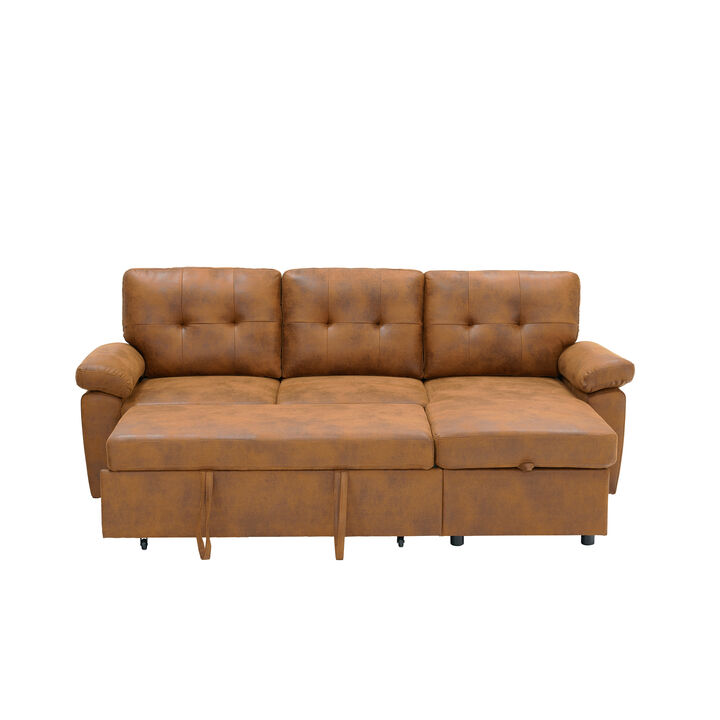 TATEUS  L-Shaped Pull-Out Sectional Sofa