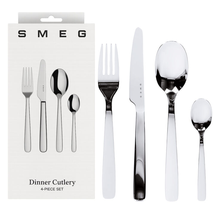 SMEG Stainless Steel Dinner Cutlery 4 Piece Flatware Set