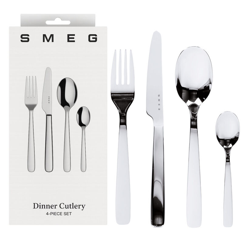 SMEG Stainless Steel Dinner Cutlery 4 Piece Flatware Set image number 0