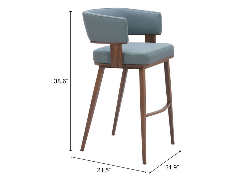 Poise Barstool Azure Gray & Walnut