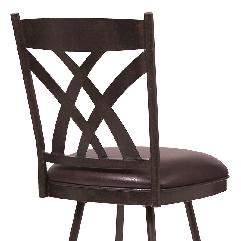 Dover  Counter Height Barstool in Matte Black Finish and Black Faux Leather