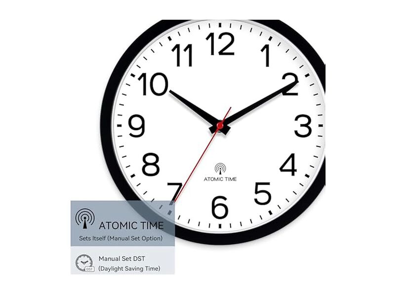 Atomic Black Wall Clock 12 Inch Battery Operated Living Room Decor image number 3