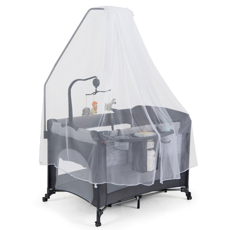 Portable 5-in-1 Baby Playard with Changing Station and Music Box image number 4
