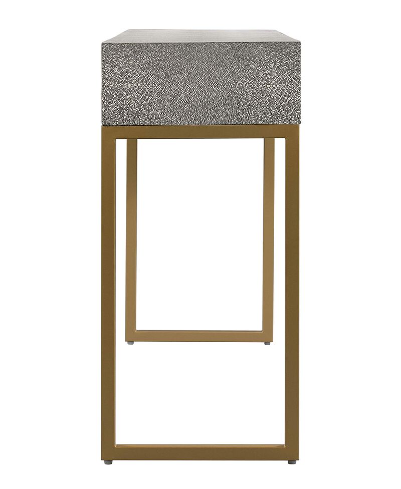 TOV Furniture Pesce Shagreen Modern 3 Drawer Living Room Console Table, 59" Grey image number 4