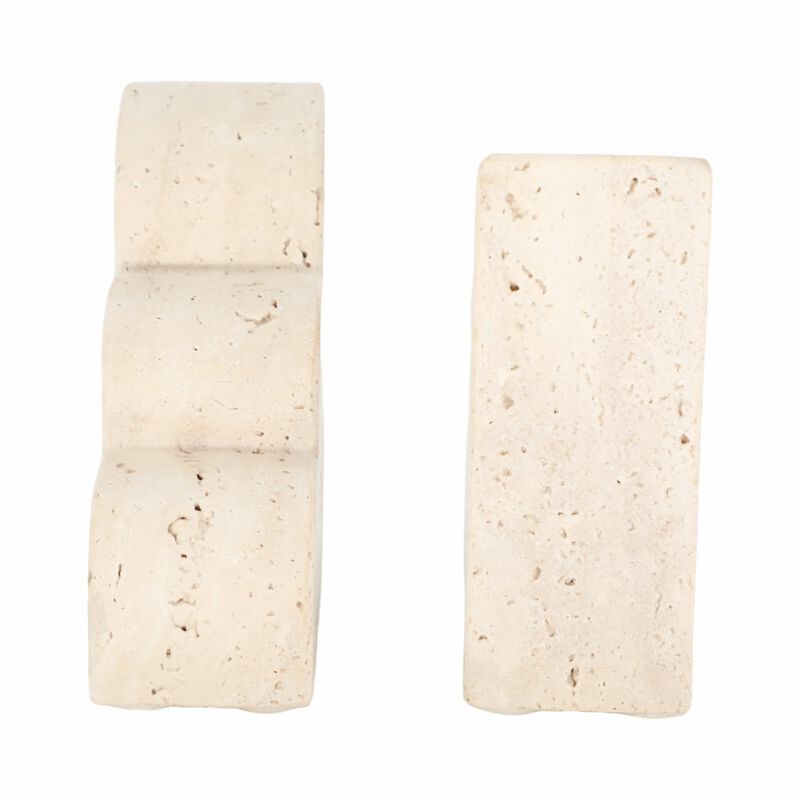 Set of 2 Travertine Cloud Bookends image number 3
