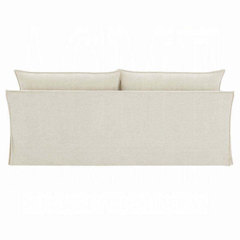 Seya Modern Sofa with 2 Pillow, Beige Linen Plush Cushions, 82 Inch image number 4