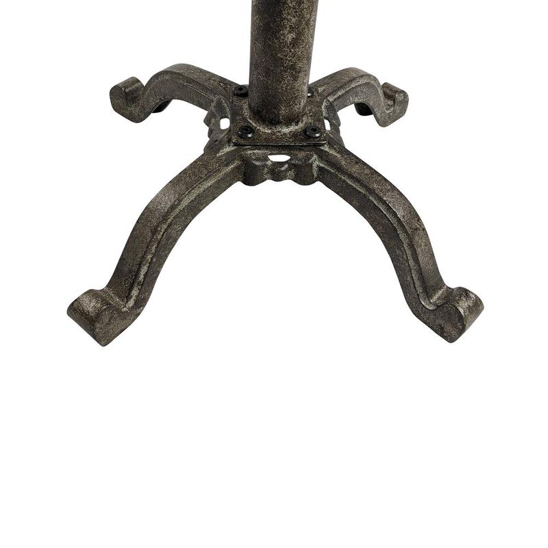 Carolina Living Justin Adjustable Barstool - Natural Driftwood Seat - Aged Iron Base