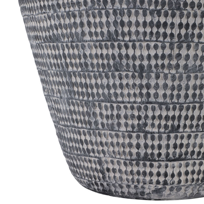 16x12" Textured Stoneware Vase, Black image number 4