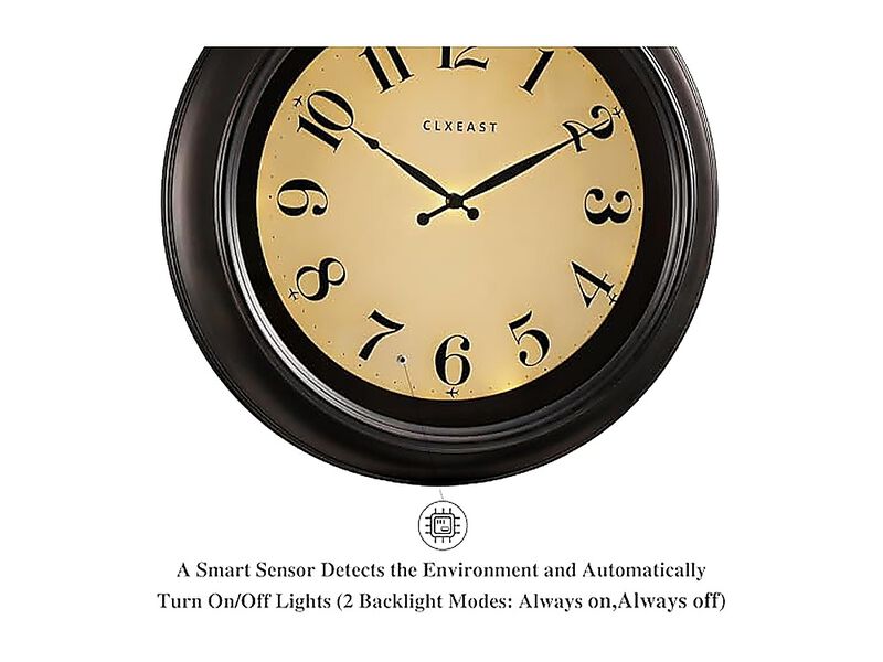 18 Inch Large Illuminated Wall Clock AI Smart Night Light Sensor Modern Clocks image number 3