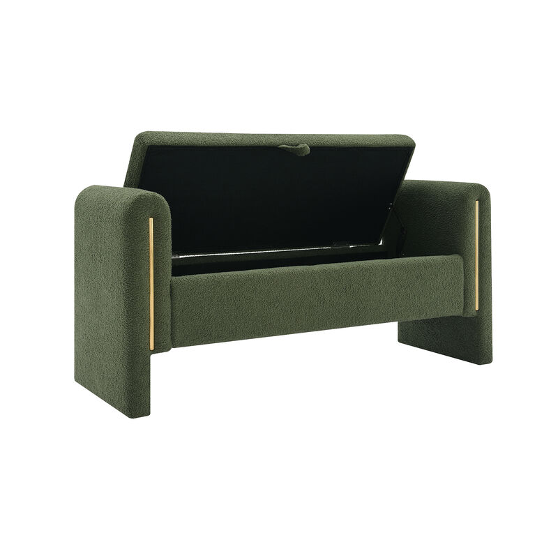 Merax Modern Teddy Bench with Arms and Storage