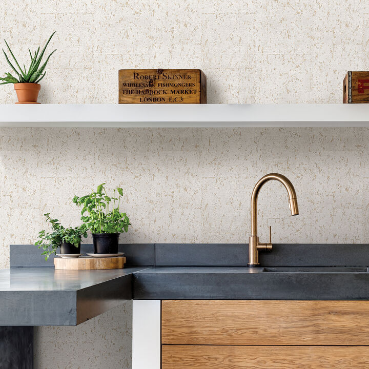 Millau Light Grey Faux Concrete Wallpaper