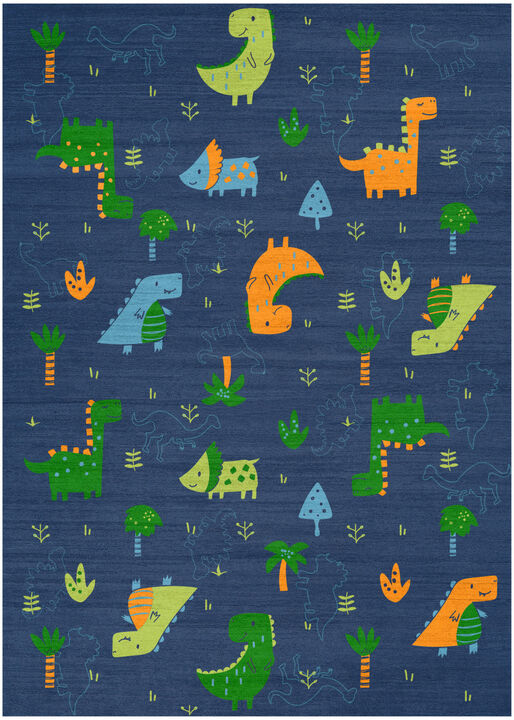 HomeRoots Dinosaurs Youthful Washable Area Rug