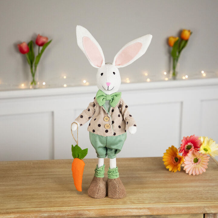 Polka Dot Boy Rabbit with Carrot Standing Easter Figure - 18"
