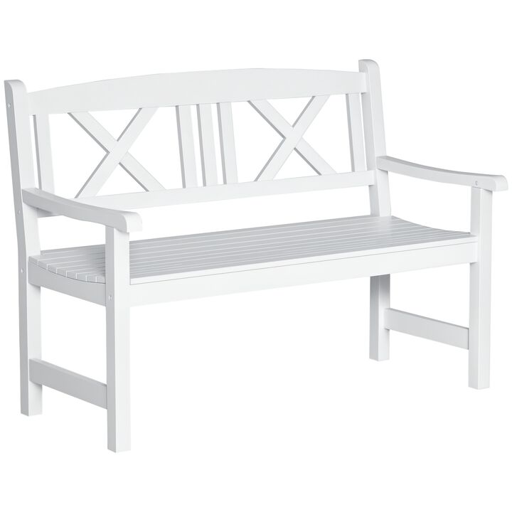 Hivvago 2 Seater Patio Bench Wooden Garden Loveseat Outdoor Seating