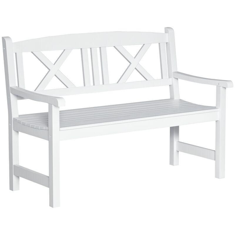 Hivvago 2 Seater Patio Bench Wooden Garden Loveseat Outdoor Seating image number 0