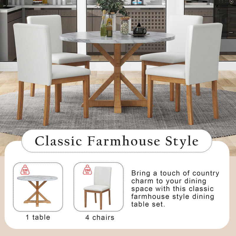Merax 5-Piece Farmhouse Style Dining Table Set