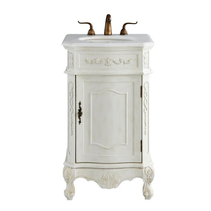 Elegant Kitchen and Bath 21 inch Single Bathroom vanity in Antique White