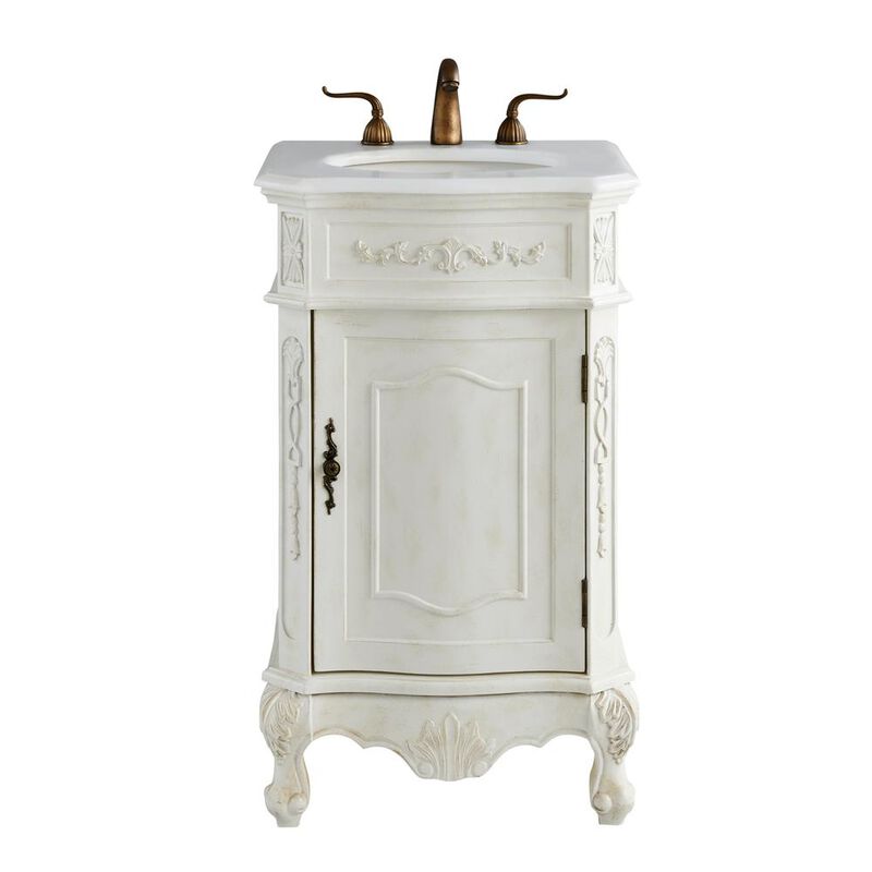 Elegant Kitchen and Bath 21 inch Single Bathroom vanity in Antique White