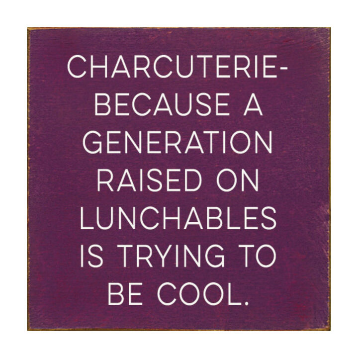 Humorous Charcuterie Wood Wall Sign Funny Kitchen Decor for Food Lovers