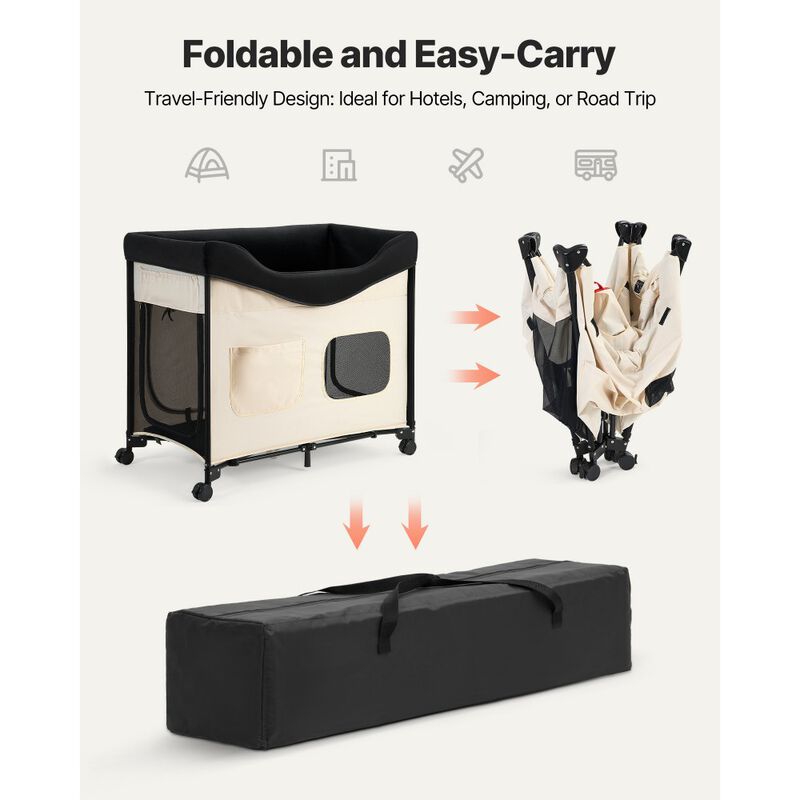 Large Elevated Foldable Dog & Cat Bed, Raised Pet Cot with Wheels & Storage Bags image number 2