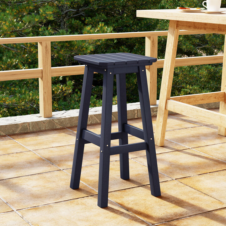 WestinTrends 29" HDPE Outdoor Patio Square Backless Bar Stool