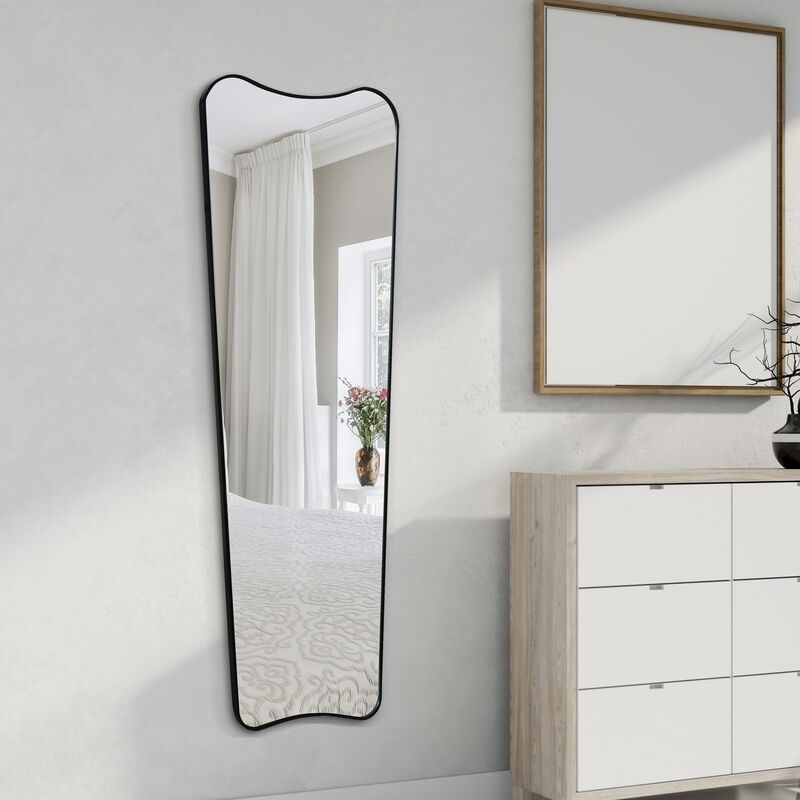 Alfie Large Rectangular Metal Framed Wall Mounted Full-Length Mirror