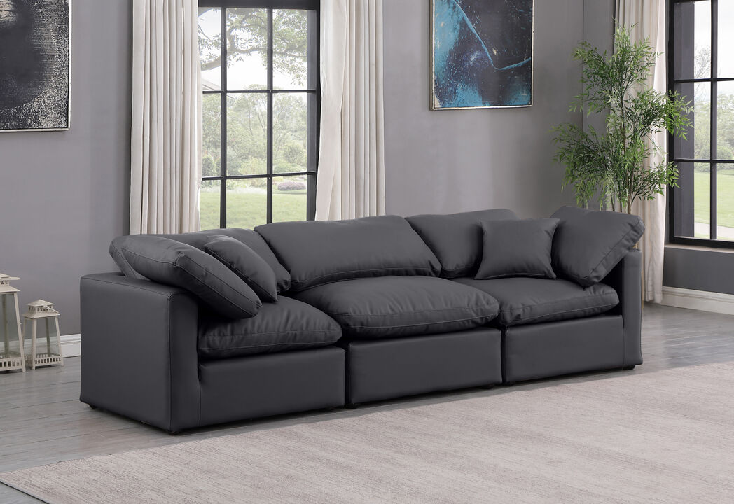 Meridian Furniture Indulge Black Vegan Leather Modular Sofa