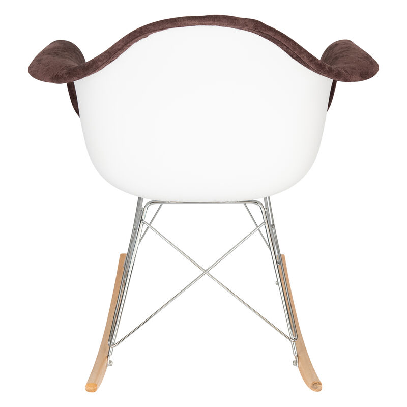 LeisureMod Wilson Twill Fabric Eiffel Rocking Chair