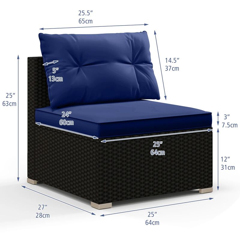 Mondawe 5 Piece Outdoor Furniture Set with Solid Tabletop and Soft Cushions