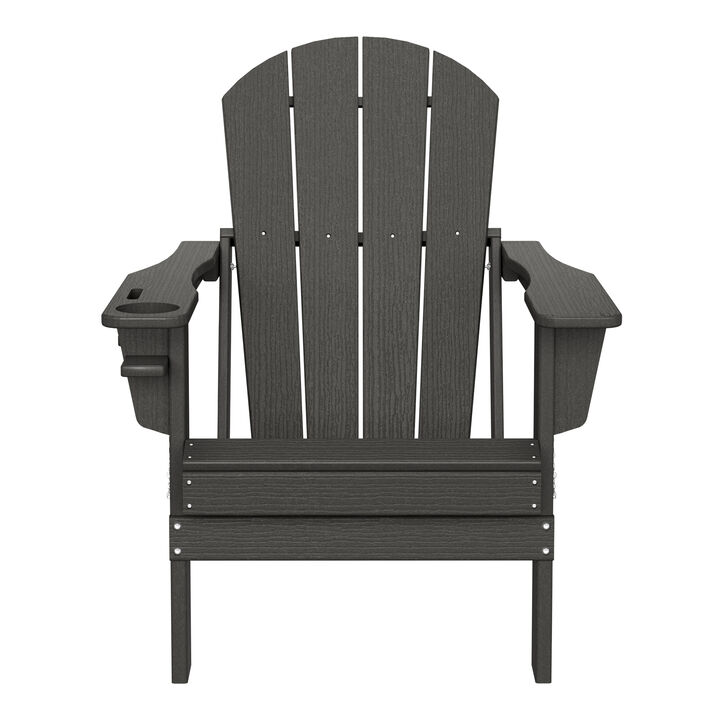 WestinTrends Outdoor Patio HDPE Resin Adirondack Chair With Cup Holder and Phone Holder